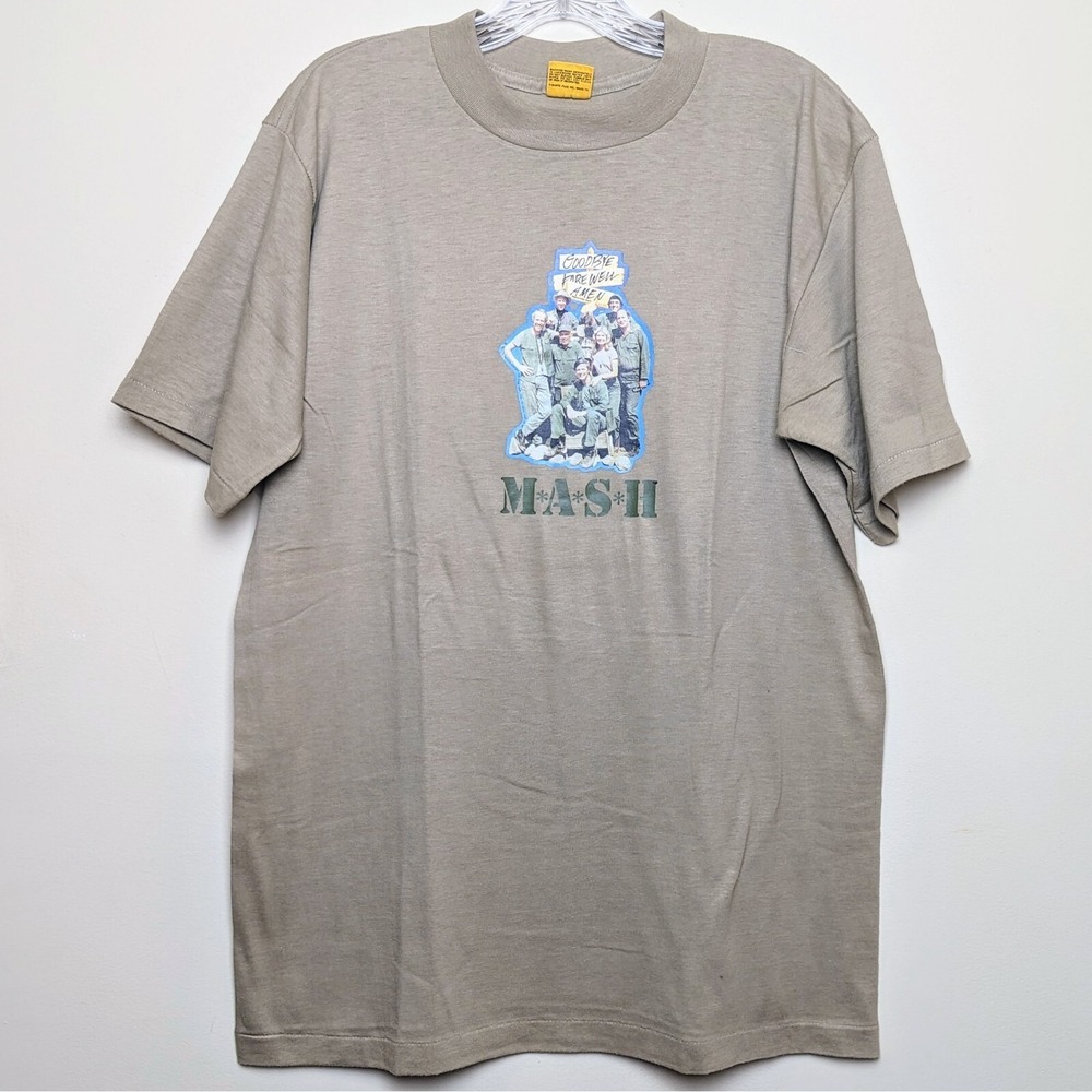 Vtg MASH Goodbye Farewell Amen 1982 Olive Single Stitch TV Promo Shirt Large